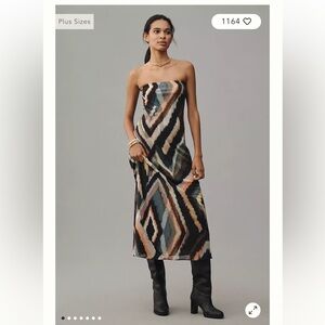 NWT Anthropologie The Fleur Strapless Maxi Slip Dress: Chiffon Edition size L